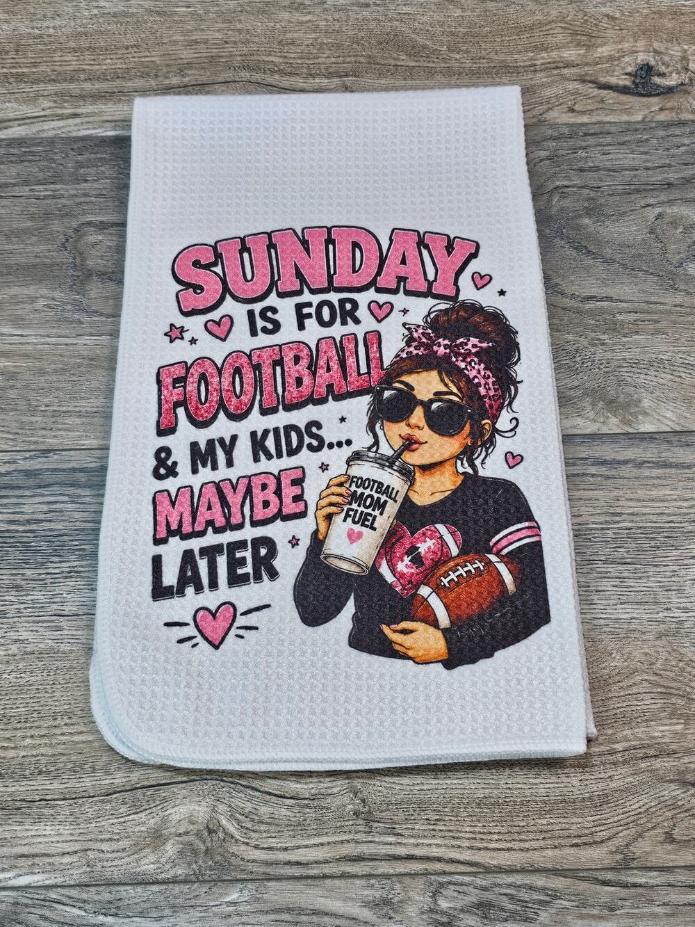 Football Mom Sunday Kitchen Towel Funny Game Day Sports Mom Gift